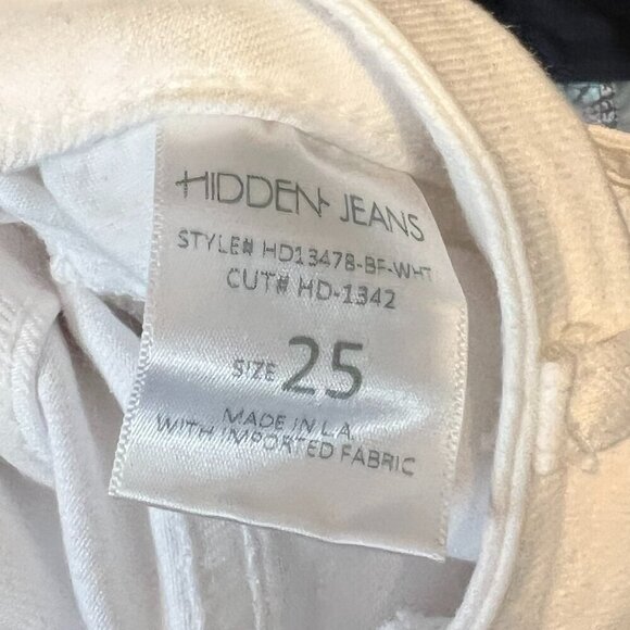 Hidden Jeans Ripped White Size 25 Women's Distressed Boyfriend - Picture 6 of 6